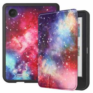 For KOBO Clara Colour / BW Painted Voltage Caster TPU Leather Smart Tablet Case(Milky Way)