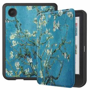 For KOBO Clara Colour 2024 / BW Painted Voltage Caster TPU Leather Smart Tablet Case(Apricot Blossom)