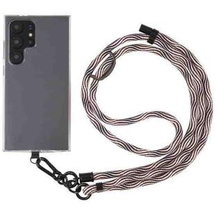 8mm S Texture Phone Anti-lost Neck Chain Nylon Crossbody Lanyard, Adjustable Length: about 75-135cm(Black Pink)