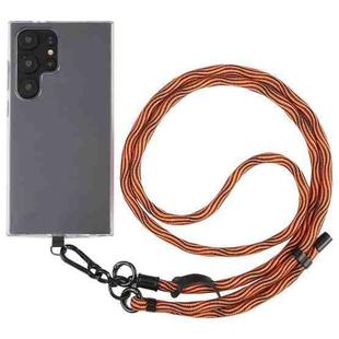 8mm S Texture Phone Anti-lost Neck Chain Nylon Crossbody Lanyard, Adjustable Length: about 75-135cm(Black Orange)