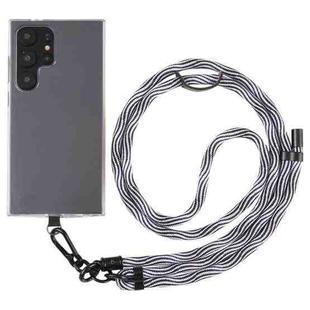 8mm S Texture Phone Anti-lost Neck Chain Nylon Crossbody Lanyard, Adjustable Length: about 75-135cm(Black Purple)