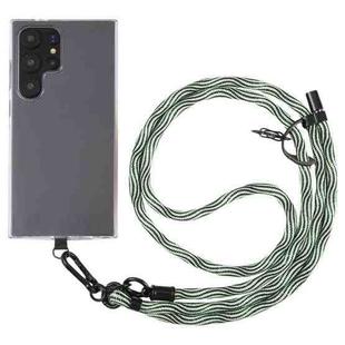 8mm S Texture Phone Anti-lost Neck Chain Nylon Crossbody Lanyard, Adjustable Length: about 75-135cm(Black Green)