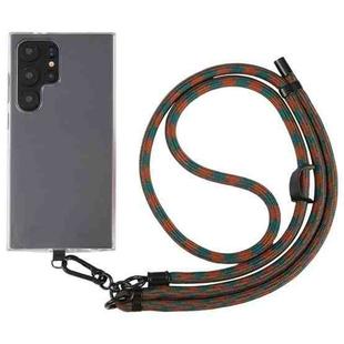 8mm Adjustable Phone Anti-lost Neck Chain Nylon Crossbody Lanyard, Adjustable Length: about 75-135cm(Green Brown)