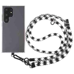 8mm Adjustable Phone Anti-lost Neck Chain Nylon Crossbody Lanyard, Adjustable Length: about 75-135cm(Black White)