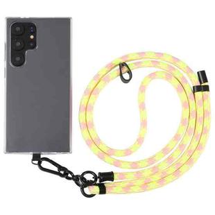 8mm Adjustable Phone Anti-lost Neck Chain Nylon Crossbody Lanyard, Adjustable Length: about 75-135cm(Yellow Pink)
