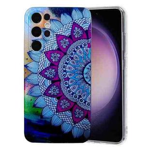 For Samsung Galaxy S24 Ultra 5G Colored Drawing Pattern TPU Phone Case(Half-flower)