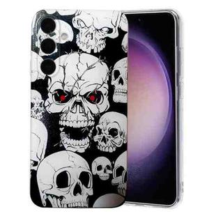 For Samsung Galaxy S24+ 5G Colored Drawing Pattern TPU Phone Case(Skull)