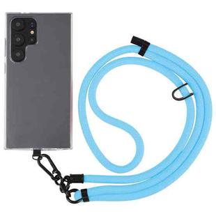 8mm Solid Color Adjustable Phone Anti-lost Neck Chain Nylon Crossbody Lanyard, Adjustable Length: about 75-135cm(Sky Blue)
