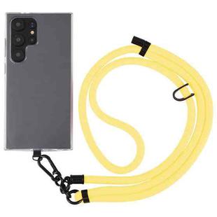 8mm Solid Color Adjustable Phone Anti-lost Neck Chain Nylon Crossbody Lanyard, Adjustable Length: about 75-135cm(Yellow)