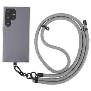 10mm Solid Color Adjustable Phone Anti-lost Neck Chain Nylon Crossbody Lanyard, Adjustable Length: about 75-135cm(Grey)