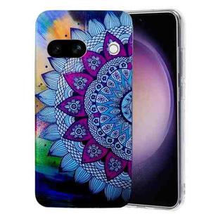 For Google Pixel 8A Colored Drawing Pattern TPU Phone Case(Half-flower)