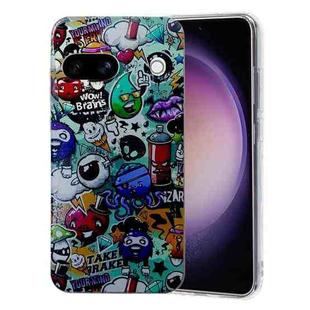 For Google Pixel 8A Colored Drawing Pattern TPU Phone Case(Graffiti)