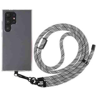 8mm Twill Texture Adjustable Phone Anti-lost Neck Chain Nylon Crossbody Lanyard, Adjustable Length: about 75-135cm(Black White)