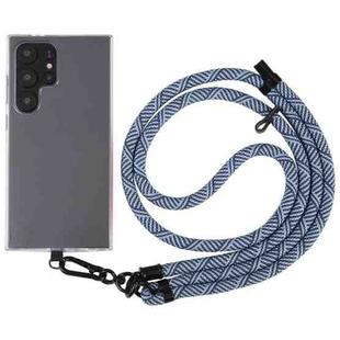 8mm Twill Texture Adjustable Phone Anti-lost Neck Chain Nylon Crossbody Lanyard, Adjustable Length: about 75-135cm(Dark Light Blue)