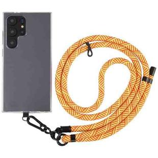 8mm Twill Texture Adjustable Phone Anti-lost Neck Chain Nylon Crossbody Lanyard, Adjustable Length: about 75-135cm(Orange Yellow)