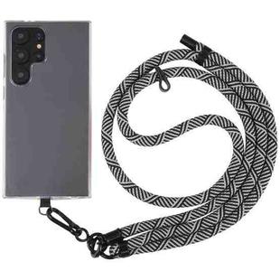 8mm Twill Texture Adjustable Phone Anti-lost Neck Chain Nylon Crossbody Lanyard, Adjustable Length: about 75-135cm(Black Grey)