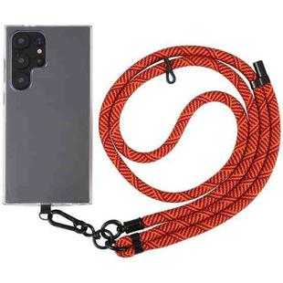 8mm Twill Texture Adjustable Phone Anti-lost Neck Chain Nylon Crossbody Lanyard, Adjustable Length: about 75-135cm(Red Orange)