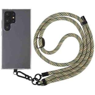 8mm Twill Texture Adjustable Phone Anti-lost Neck Chain Nylon Crossbody Lanyard, Adjustable Length: about 75-135cm(Dark Green Gold)