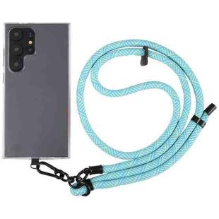 8mm Twill Texture Adjustable Phone Anti-lost Neck Chain Nylon Crossbody Lanyard, Adjustable Length: about 75-135cm(Sky Blue Gold)
