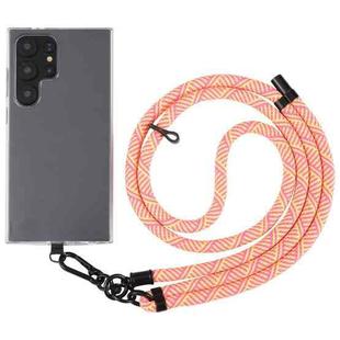 8mm Twill Texture Adjustable Phone Anti-lost Neck Chain Nylon Crossbody Lanyard, Adjustable Length: about 75-135cm(Rose Red Yellow)