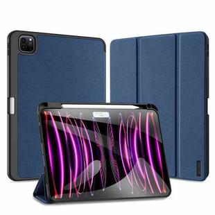 For iPad Pro 11 2024 DUX DUCIS Domo Series Cloth Texture Magnetic Leather Tablet Case(Blue)