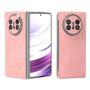 For Huawei Mate X5 PU Leather Frosted Transparent Edge Phone Case(Pink)