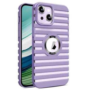 For iPhone 15 Plus Hollow Heat Dissipation MagSafe Magnetic PC Phone Case(Purple)