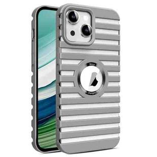 For iPhone 15 Plus Hollow Heat Dissipation MagSafe Magnetic PC Phone Case(Grey)