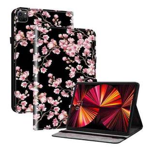 For iPad Pro 12.9 2022 / 2021 / 2020 Crystal Texture Painted Leather Smart Tablet Case(Plum Bossom)