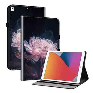 For iPad 10.2 2021 / Air 10.5 Crystal Texture Painted Leather Smart Tablet Case(Purple Peony)