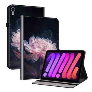 For iPad mini 6 Crystal Texture Painted Leather Smart Tablet Case(Purple Peony)