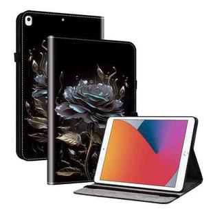 For iPad Air / Air 2 / 9.7 2017 / 2018 Crystal Texture Painted Leather Smart Tablet Case(Black Rose)