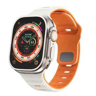 For Apple Watch SE 2023 44mm Wave Texture Reverse Buckle Silicone Watch Band(Starlight Orange)