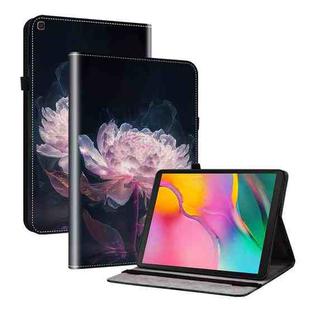 For Samsung Galaxy Tab A 10.1 2019 Crystal Texture Painted Leather Tablet Case(Purple Peony)