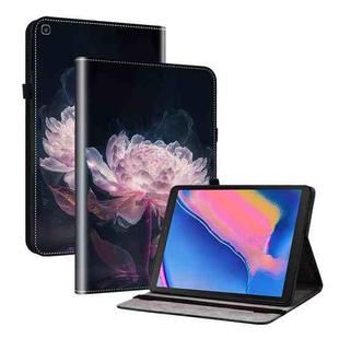 For Samsung Galaxy Tab A 8.0 2019 Crystal Texture Painted Leather Tablet Case(Purple Peony)