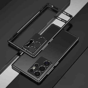 For Samsung Galaxy S24 Ultra 5G Aurora Series Lens Protector + Metal Frame Phone Case(Black Silver)
