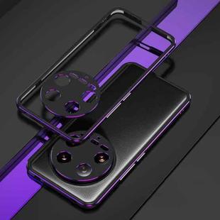 For Xiaomi 14 Ultra Aurora Series Lens Protector + Metal Frame Phone Case(Black Purple)