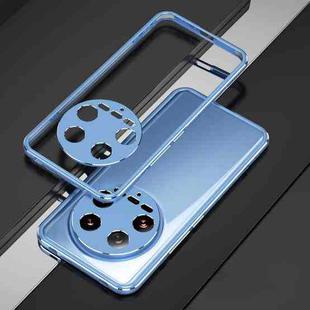 For Xiaomi 14 Ultra Aurora Series Lens Protector + Metal Frame Phone Case(Blue Silver)