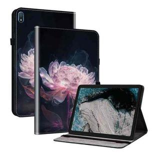 For Nokia T20 10.4 2021 Crystal Texture Painted Leather Tablet Case(Purple Peony)
