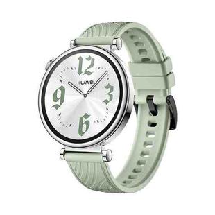 For Huawei Watch GT 4 18mm Texture Black Buckle Silicone Watch Band(Green)