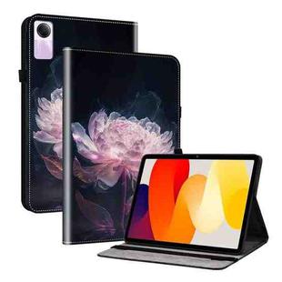 For Xiaomi Redmi Pad SE Crystal Texture Painted Leather Tablet Case(Purple Peony)