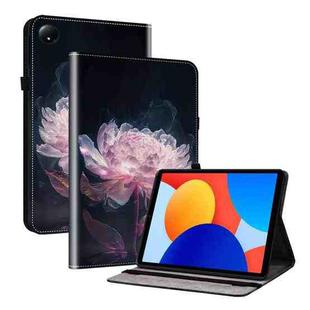 For Xiaomi Redmi Pad SE 8.7 Crystal Texture Painted Leather Tablet Case(Purple Peony)