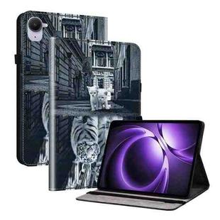 For Xiaomi Redmi K Pad 8.8 inch Crystal Texture Painted Leather Tablet Case(Cat Reflection Tiger)