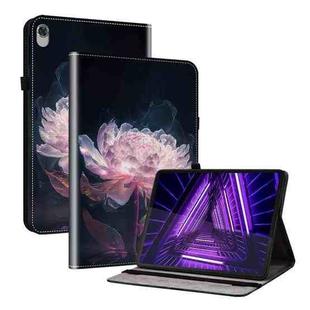 For Lenovo Tab K10 Crystal Texture Painted Leather Tablet Case(Purple Peony)