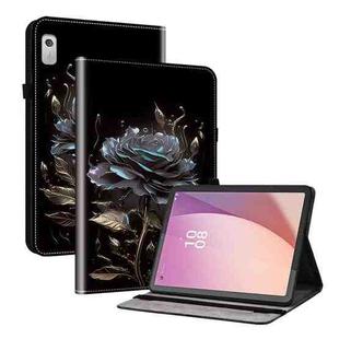 For Lenovo Tab M9 Crystal Texture Painted Leather Tablet Case(Black Rose)