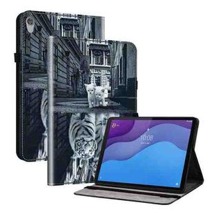 For Lenovo Tab M10 HD Gen2 Crystal Texture Painted Leather Tablet Case(Cat Reflection Tiger)