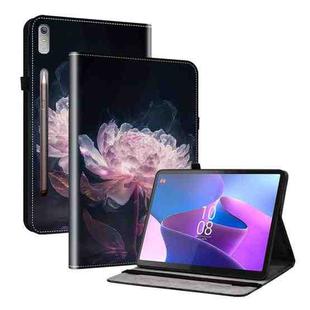 For Lenovo Tab P11 Pro Gen 2 11.2 Crystal Texture Painted Leather Tablet Case(Purple Peony)