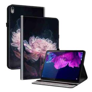 For Lenovo Tab P11 / Xiaoxin Pad Plus Crystal Texture Painted Leather Tablet Case(Purple Peony)