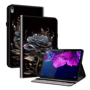 For Lenovo Tab P11 / Xiaoxin Pad Plus Crystal Texture Painted Leather Tablet Case(Black Rose)