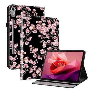 For Lenovo Tab P12 12.7 Crystal Texture Painted Leather Tablet Case(Plum Bossom)
